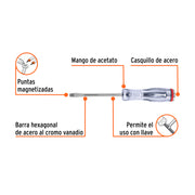 Desarmador plano de golpe 1/4' x 4', TRUPER EXPERT