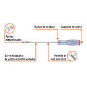 Desarmador plano de golpe 1/4' x 6', TRUPER EXPERT