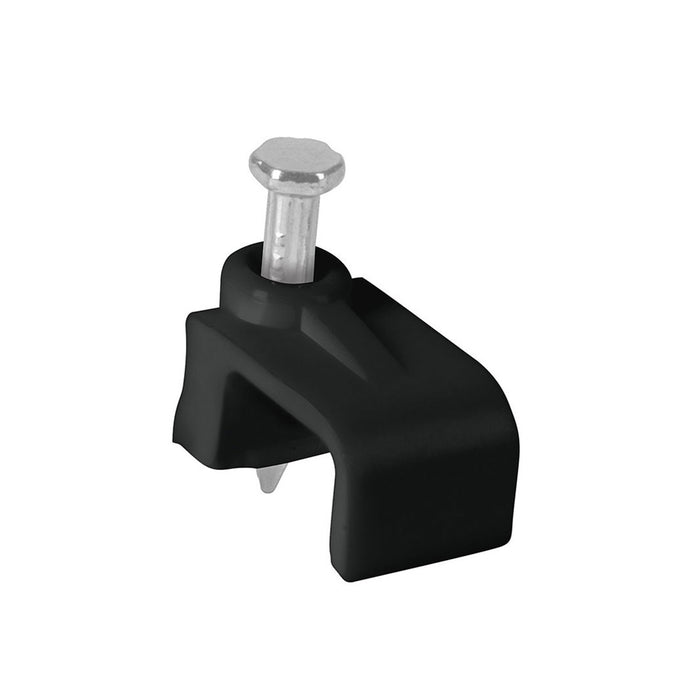 Bolsa con 20 grapas negras de 9.5 mm para cable plano