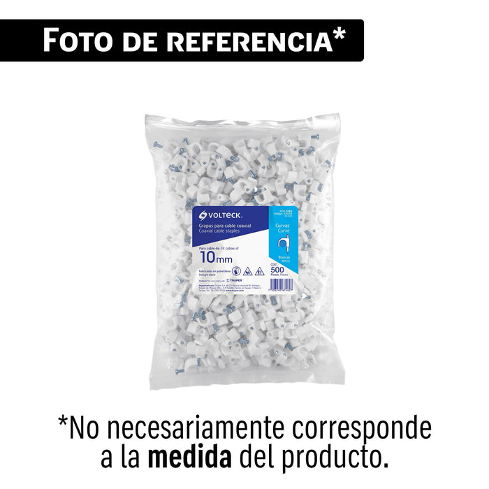 Bolsa con 100 grapas blancas de 6 mm para cable plano