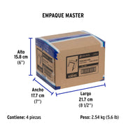 Bolsa con 500 grapas blancas de 5 X 8.5 mm para cable plano
