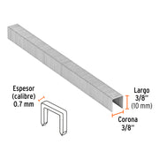 Caja con 5000 grapas corona 3/8' calibre 22, 10mm p/ENNE-70