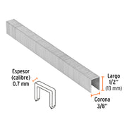 Caja con 5000 grapas corona 3/8' calibre 22, 13mm p/ENNE-70