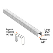 Caja con 5000 grapas corona 3/8' calibre 22, 8mm p/ENNE-70