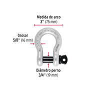 Grillete de acero forjado 5/8', FIERO