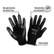 Guantes de nylon recubiertos de nitrilo, G, PRETUL