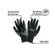 Guantes de nylon recubiertos de nitrilo, XG, PRETUL