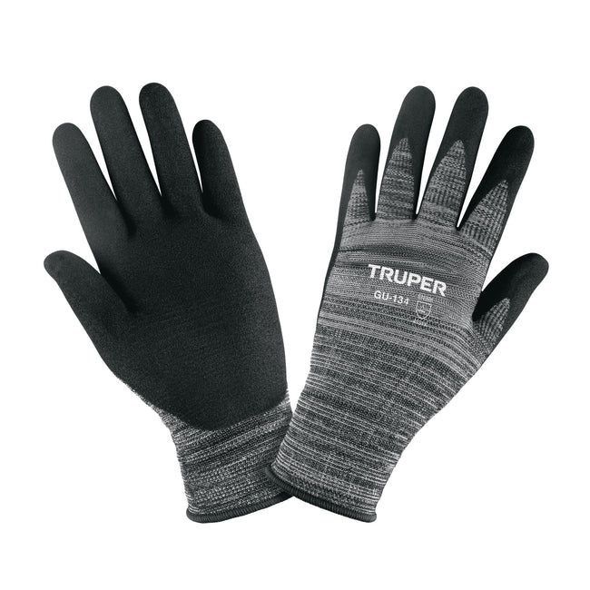 Guantes de nylon recubiertos de nitrilo arenoso, XG, TRUPER