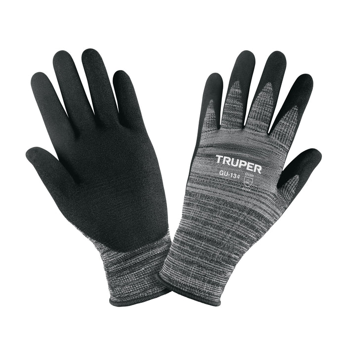 Guantes de nylon recubiertos de nitrilo arenoso, XG, TRUPER