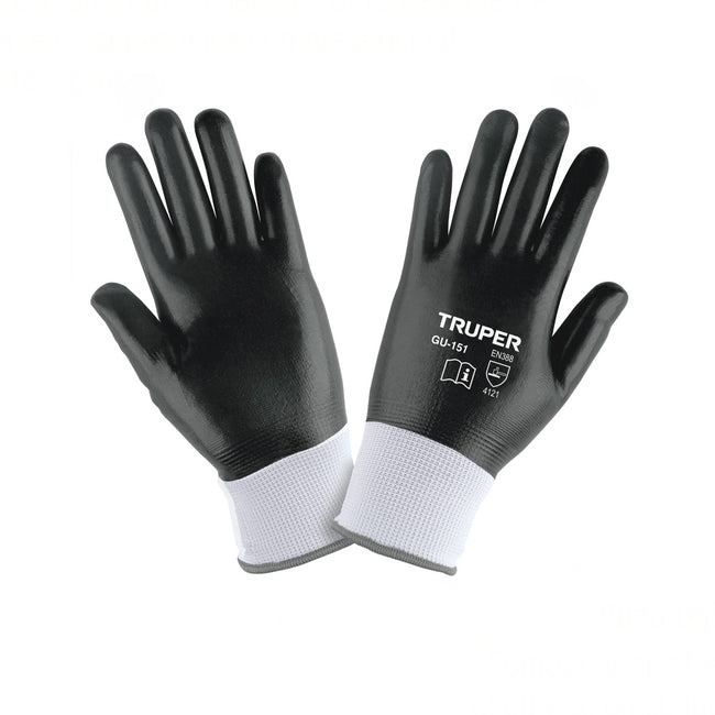 Guantes de poliéster recubiertos de nitrilo, CH, TRUPER