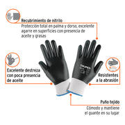 Guantes de poliéster recubiertos de nitrilo, M, TRUPER