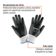Guantes de poliéster recubiertos de nitrilo, M, TRUPER