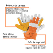 Guantes de carnaza y loneta, con refuerzo, unitalla, TRUPER
