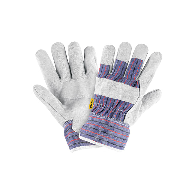 Guantes de carnaza y loneta, unitalla, PRETUL