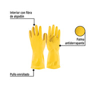 Guantes de látex para limpieza, amarillos, EG, PRETUL