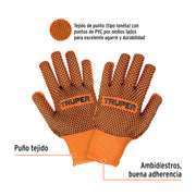 Guantes de algodón con puntos de PVC en palma y dorso,TRUPER