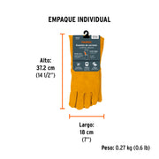 Guantes de carnaza, largos, unitalla, TRUPER