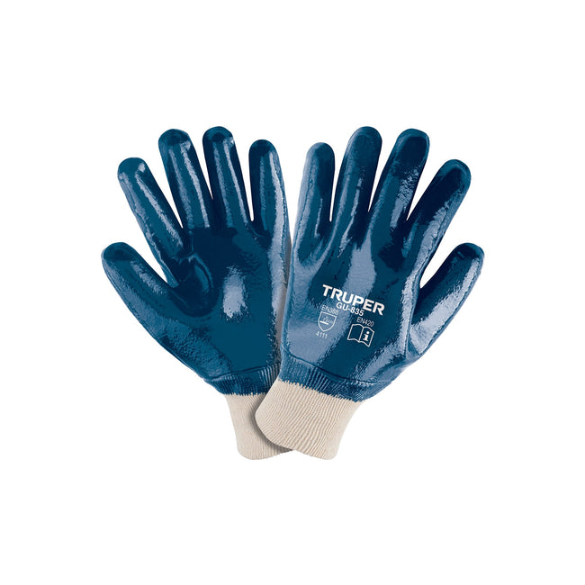 Guantes de algodón recubiertos de nitrilo puño tejido,TRUPER