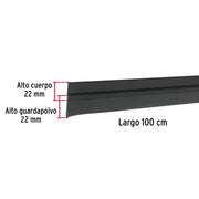 Guardapolvo fijo de 100 cm, negro, HERMEX