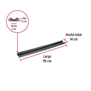 Guardapolvo con funda 95 cm, negro, HERMEX