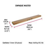 Guardapolvo fijo de 120 cm, dorado, HERMEX