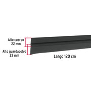Guardapolvo fijo de 120 cm, negro, HERMEX