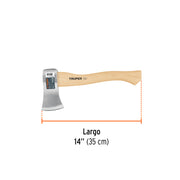Hacha cazadora 1-1/4 lb, mango hickory 14', TRUPER