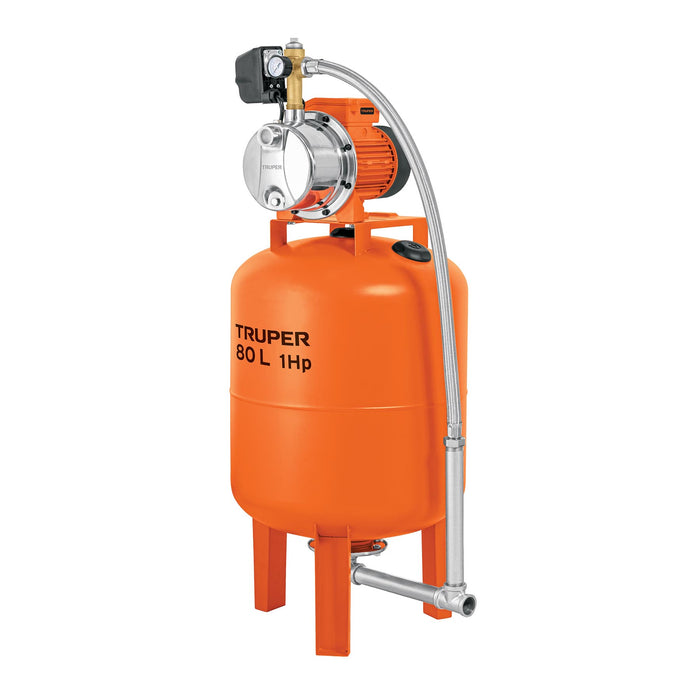 Equipo hidroneumático 80L, jet inoxidable 1 HP, TRUPER
