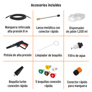Hidrolavadora eléctrica,2000 PSI, motor de inducción, EXPERT
