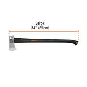 Hacha Michigan 3-1/2 lb, mango fibra de vidrio 34', TRUPER