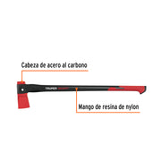 Hacha para rajar madera 4 lb mango de nylon de 36', TRUPER