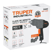 Llave de impacto 1/2' 900W, 320 lb/ft, TRUPER INDUSTRIAL