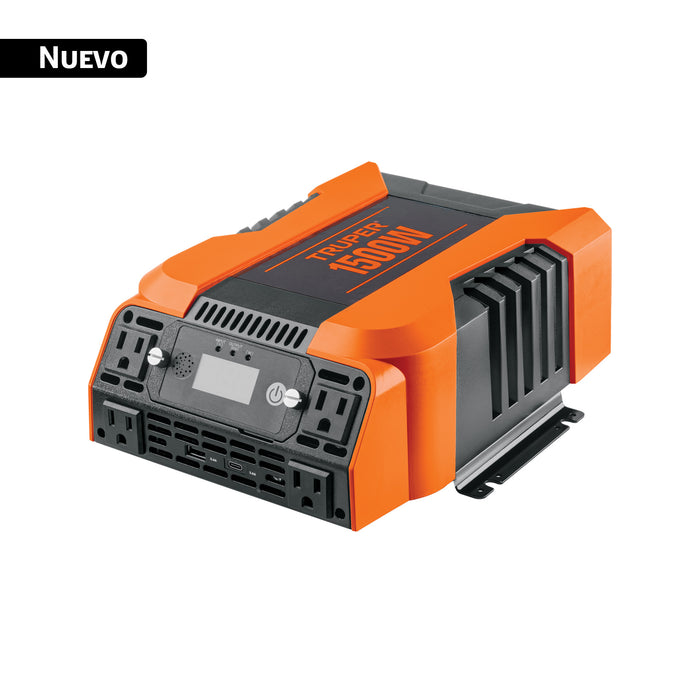 Inversor de corriente de 1500 W, puertos USB A y C, TRUPER