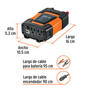 Inversor de corriente de 200 W con puertos USB, TRUPER