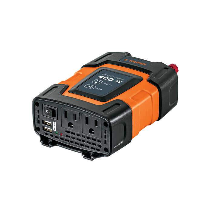 Inversor de corriente de 400 W con puertos USB, TRUPER