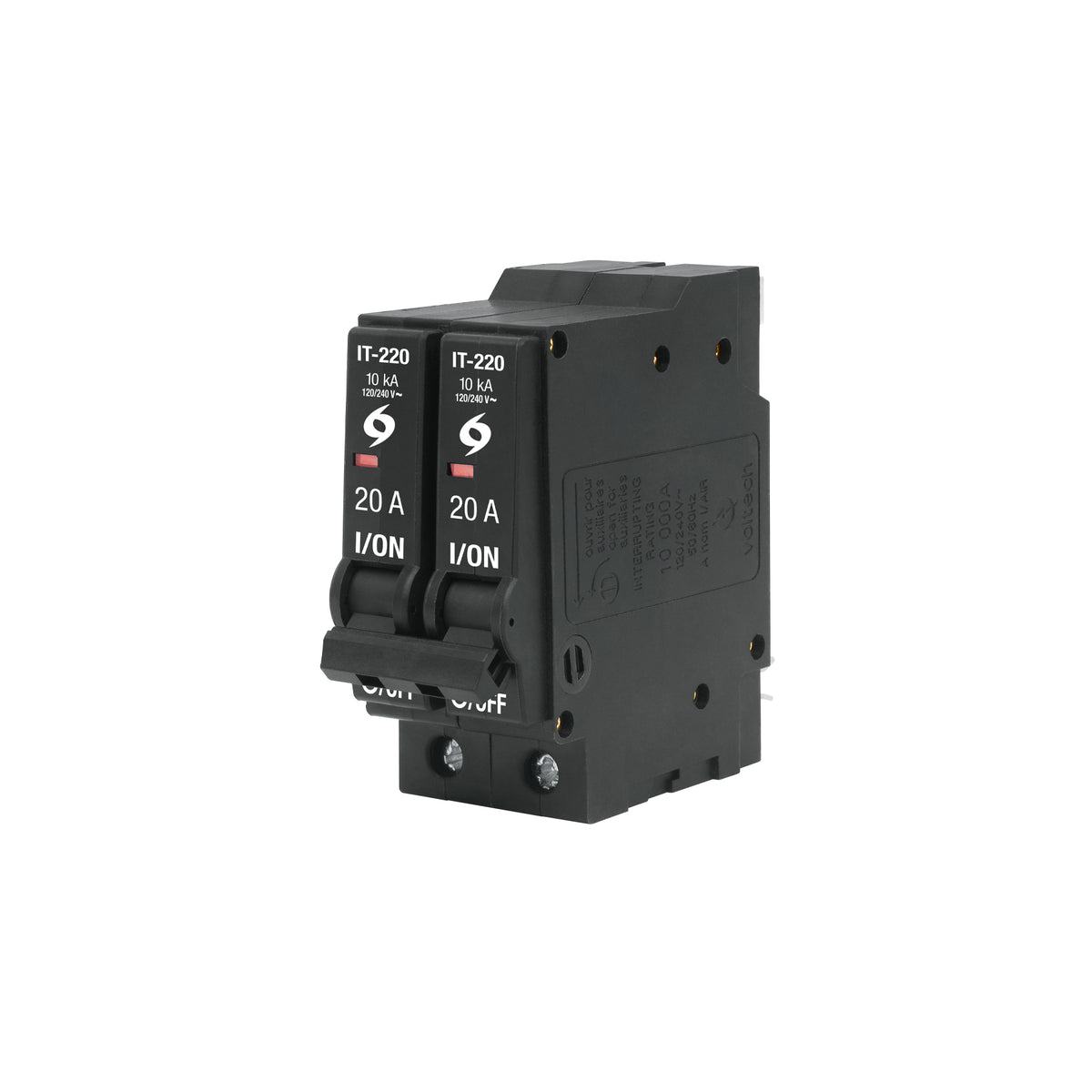 Interruptor de 2 polos 20A, enchufable, VOLTECK
