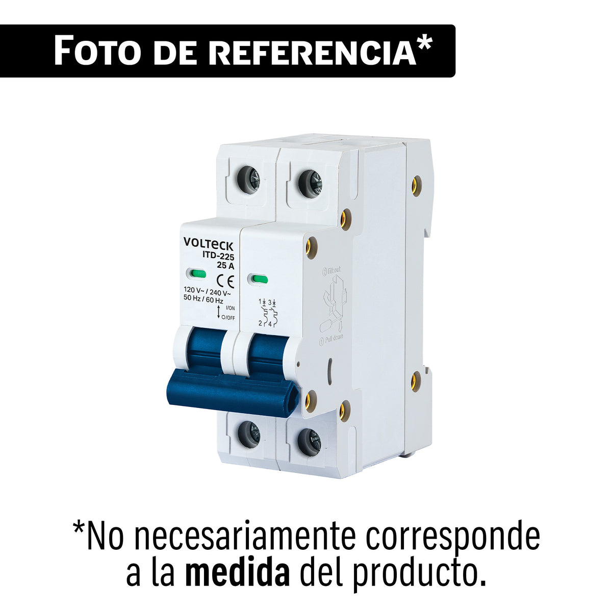 Interruptor de 2 polos 50A para riel DIN, VOLTECK