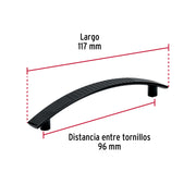 Jaladera de 96mm, línea Contempo, negro, HERMEX