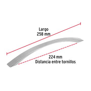 Jaladera de 224mm, línea Moderna, níquel, HERMEX