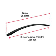 Jaladera de 224mm, línea Moderna, negro, HERMEX