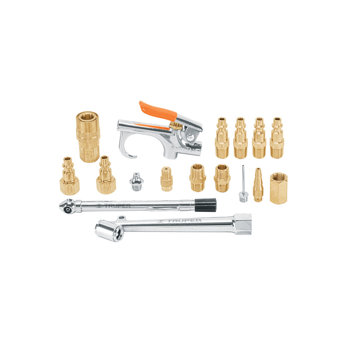 Juego de 17 accesorios neumáticos, cuerda 1/4' NPT, TRUPER