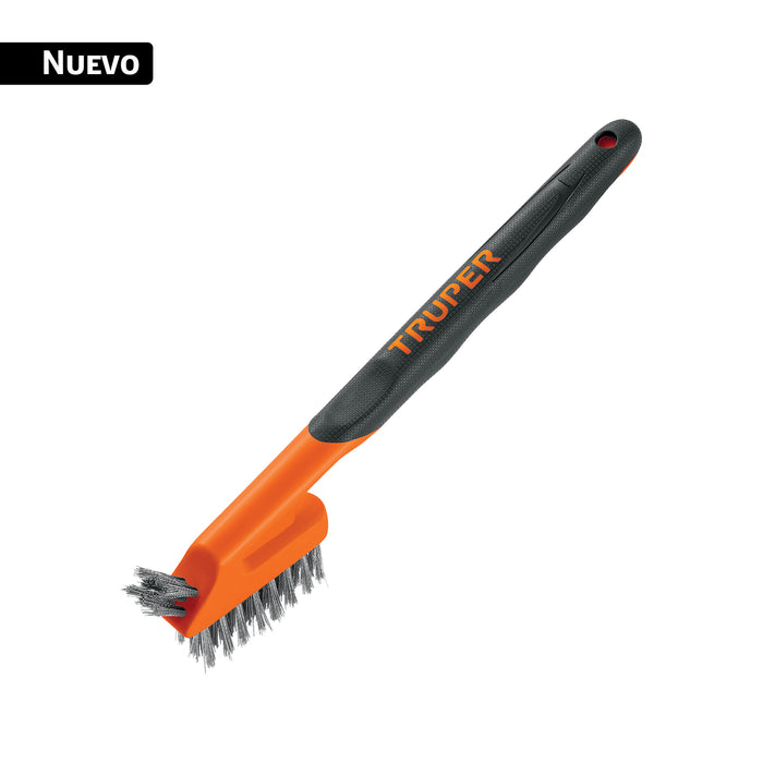 Juego de 3 minicepillos, 28 pinceles acero inoxidable,TRUPER