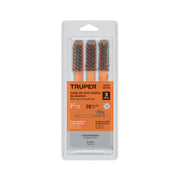 Juego de 3 minicepillos, 28 pinceles acero inoxidable,TRUPER
