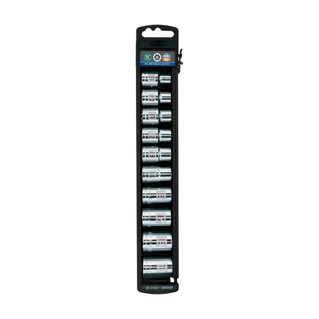 Juego de 10 dados cuadro 1/2' mm, TRUPER