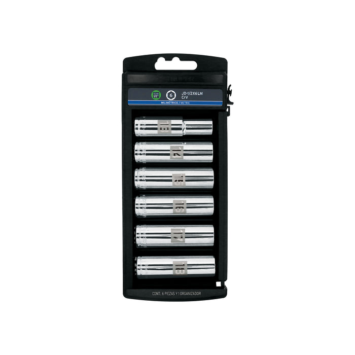 Juego 6 dados largos cuadro 1/2' mm, TRUPER