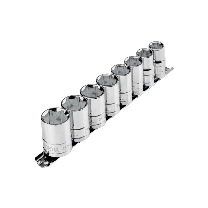 Juego de 8 dados cuadro 1/2' std, PRETUL