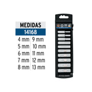 Juego de 10 dados largos cuadro 1/4' mm, TRUPER