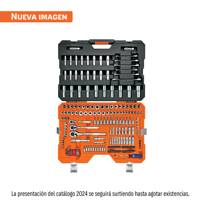 Juego 218 herramientas 1/4', 3/8' y 1/2' std y mm p/mecánico