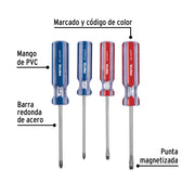 Juego de 4 desarmadores mango de PVC, PRETUL