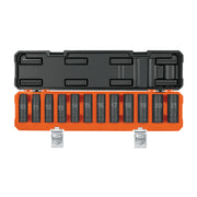 Juego de 12 dados largos de impacto cuadro 1/2', 6 puntas mm